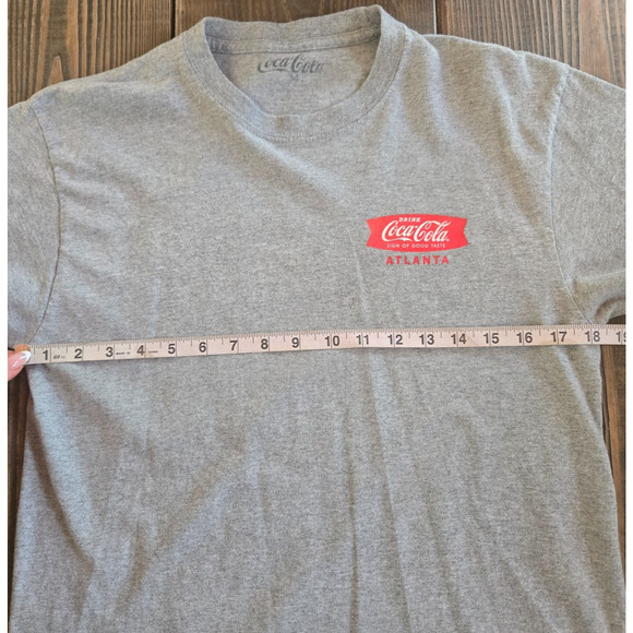Vintage 1990s Coca Cola T Shirt Medium Gray Atlanta Graphic Logo Tee Crew Neck - Picture 4 of 6